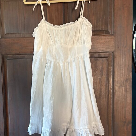 aerie Dresses & Skirts - NWT Arie White Cotton linen blend summer dress- Size medium